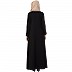 Double layered abaya with embroidery work- Black Double layered abaya with embroidery work- Black